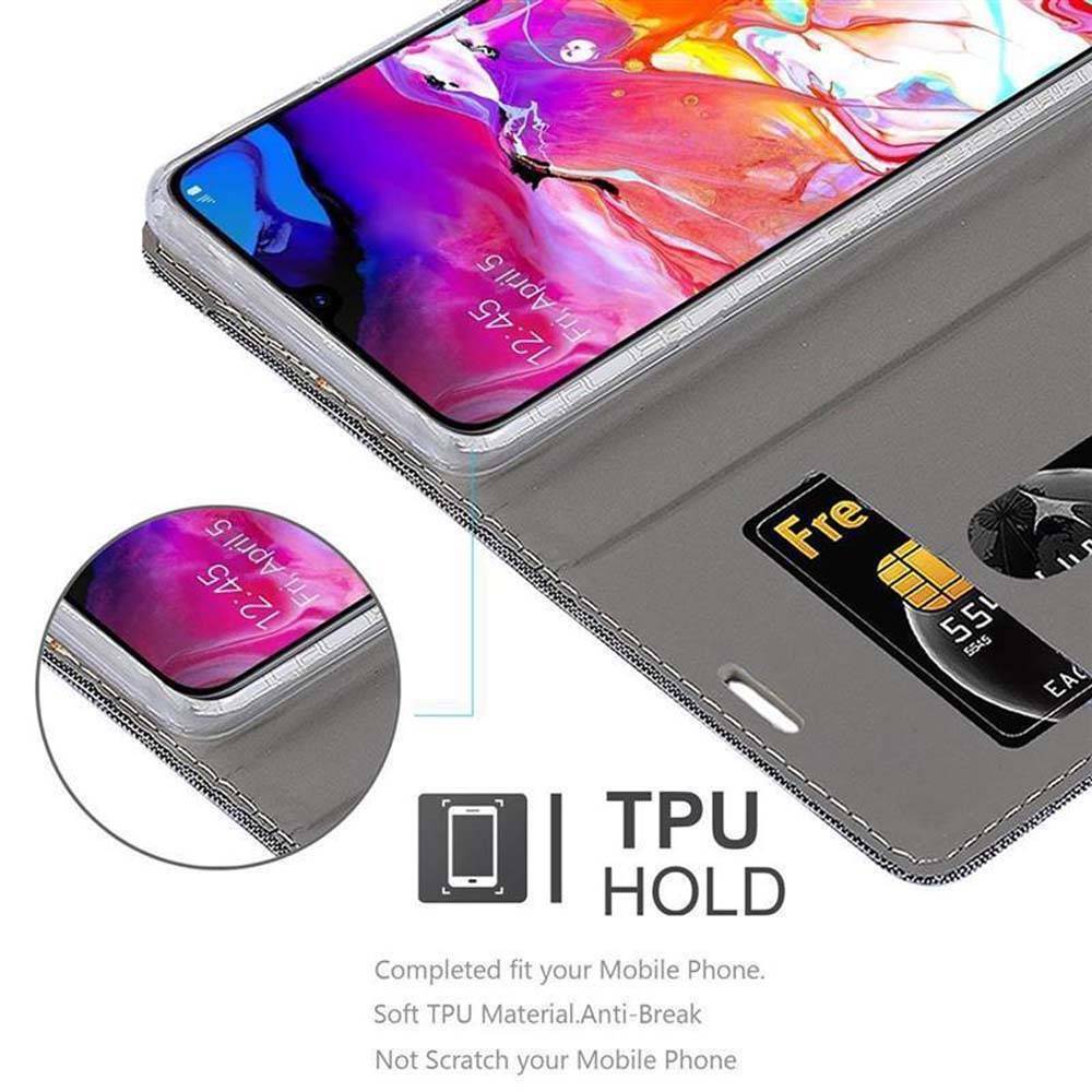 Cadorabo Hülle für Samsung Galaxy A70 / A70s Schutzhülle in Grau Handy Hülle Etui Book Case Cover