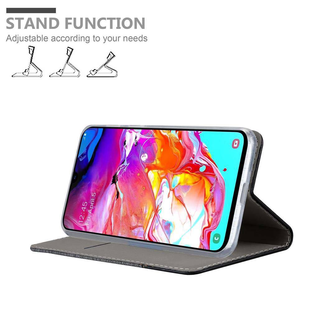 Cadorabo Hülle für Samsung Galaxy A70 / A70s Schutzhülle in Grau Handy Hülle Etui Book Case Cover