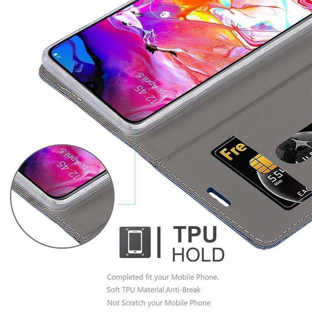 Cadorabo Hülle für Samsung Galaxy A70 / A70s Schutzhülle in Blau Handy Hülle Etui Book Case Cover