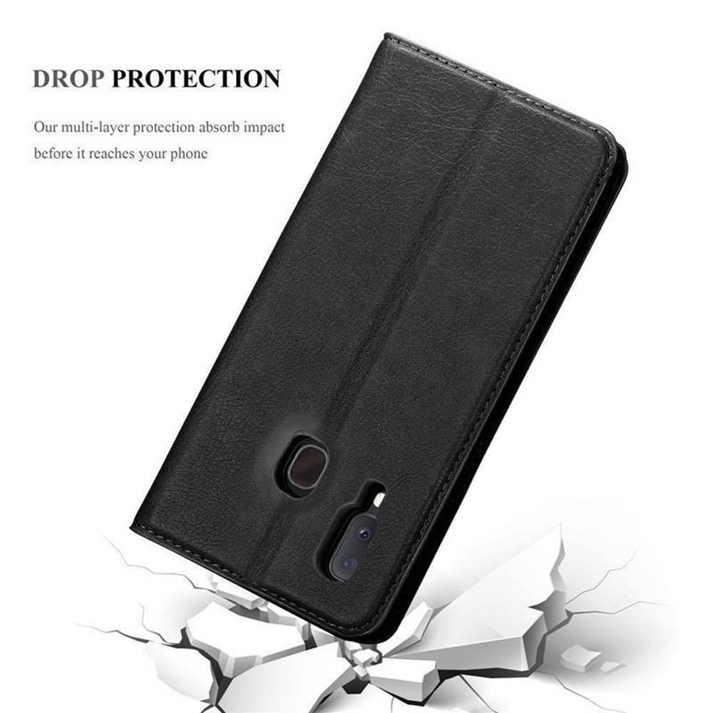 Cadorabo Hülle für Samsung Galaxy A40 Schutz Hülle in Schwarz Handyhülle Etui Case Cover Magnetverschluss