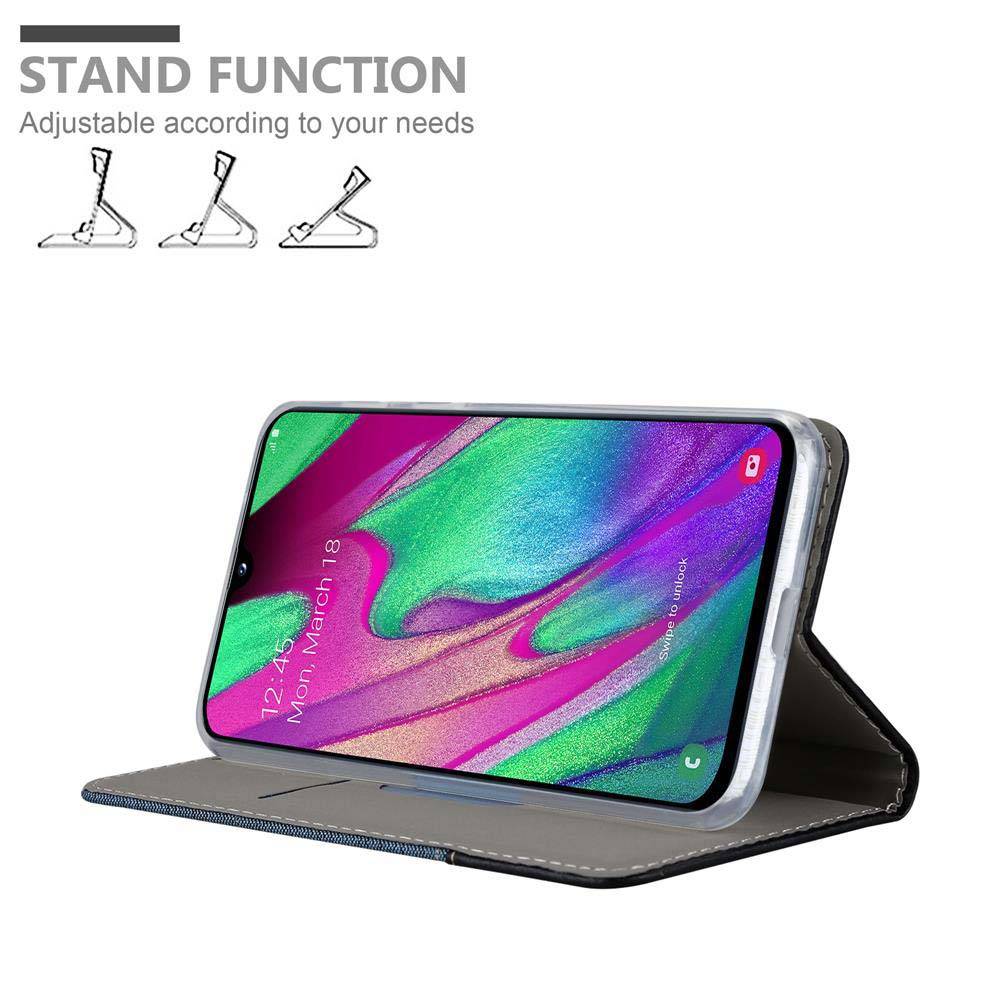 Cadorabo Hülle für Samsung Galaxy A40 Schutzhülle in Blau Handy Hülle Etui Book Case Cover