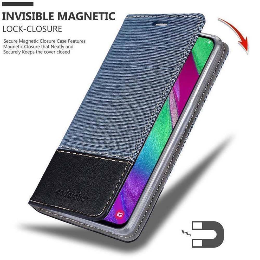 Cadorabo Hülle für Samsung Galaxy A40 Schutzhülle in Blau Handy Hülle Etui Book Case Cover