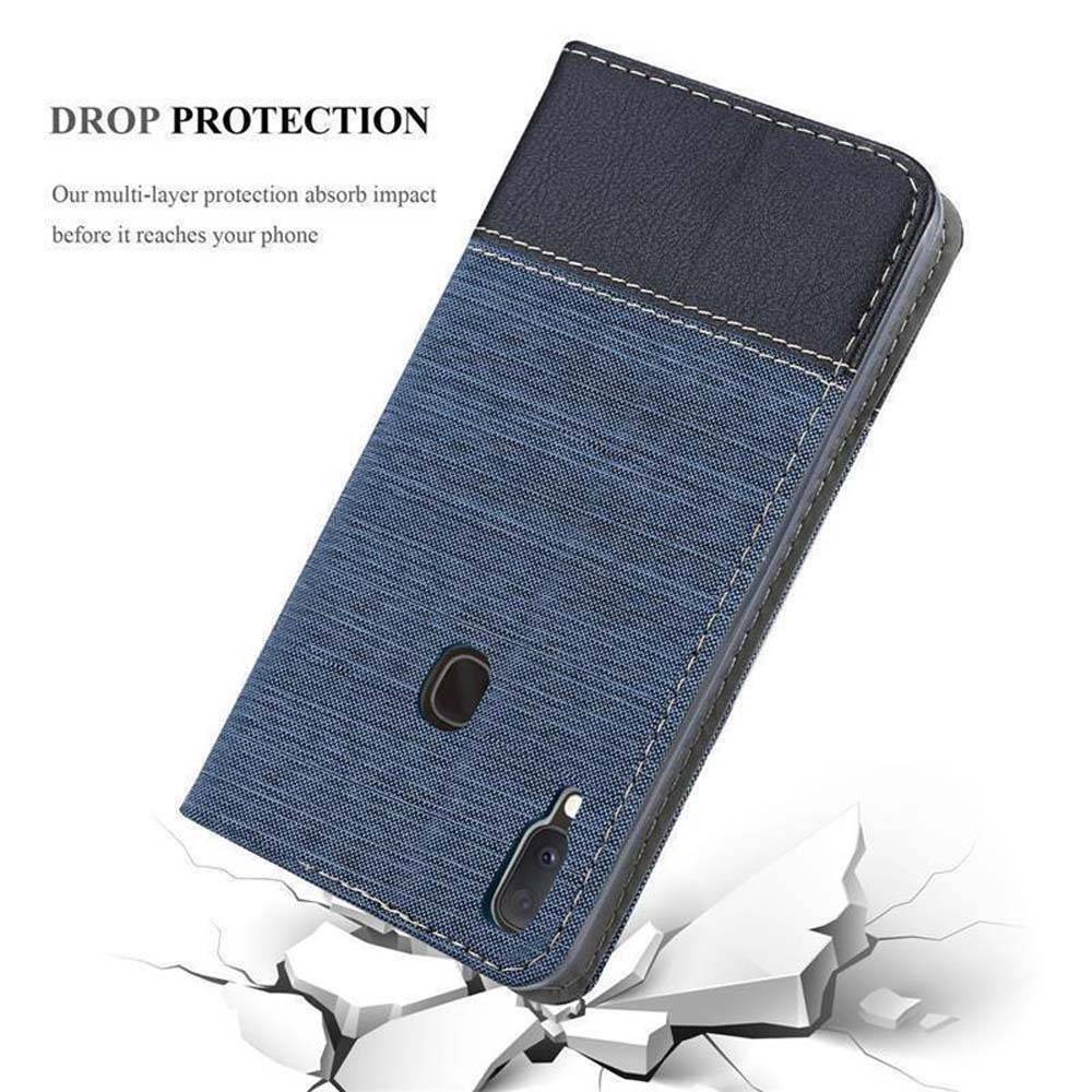 Cadorabo Hülle für Samsung Galaxy A40 Schutzhülle in Blau Handy Hülle Etui Book Case Cover