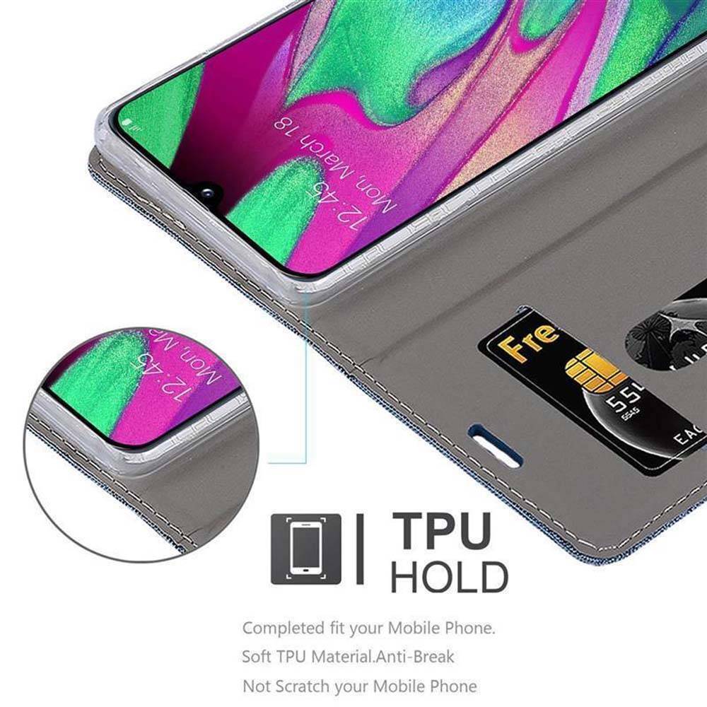 Cadorabo Hülle für Samsung Galaxy A40 Schutzhülle in Blau Handy Hülle Etui Book Case Cover