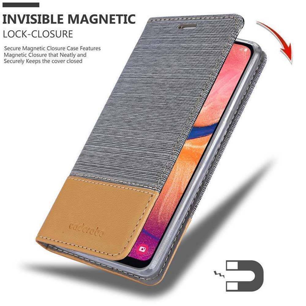 Cadorabo Hülle für Samsung Galaxy A10e / A20e Schutzhülle in Grau Handy Hülle Etui Book Case Cover