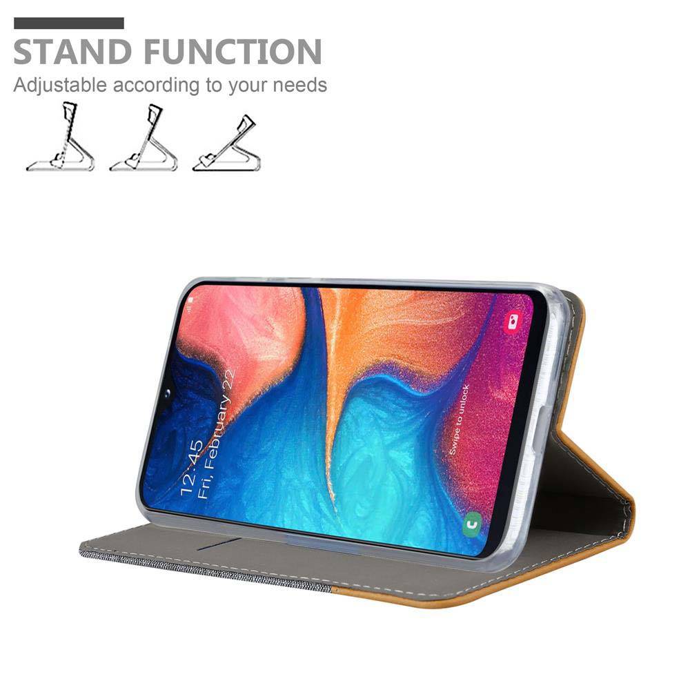 Cadorabo Hülle für Samsung Galaxy A10e / A20e Schutzhülle in Grau Handy Hülle Etui Book Case Cover