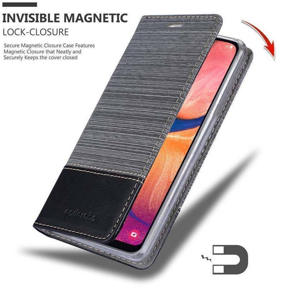 Cadorabo Hülle für Samsung Galaxy A10e / A20e Schutzhülle in Grau Handy Hülle Etui Book Case Cover