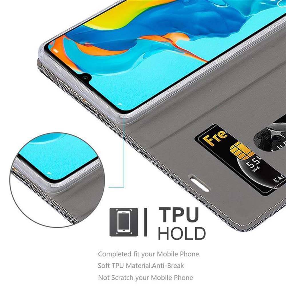Cadorabo Hülle für Huawei P30 LITE Schutzhülle in Grau Handy Hülle Etui Book Case Cover
