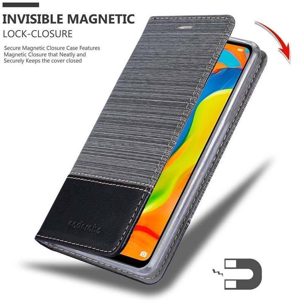 Cadorabo Hülle für Huawei P30 LITE Schutzhülle in Grau Handy Hülle Etui Book Case Cover