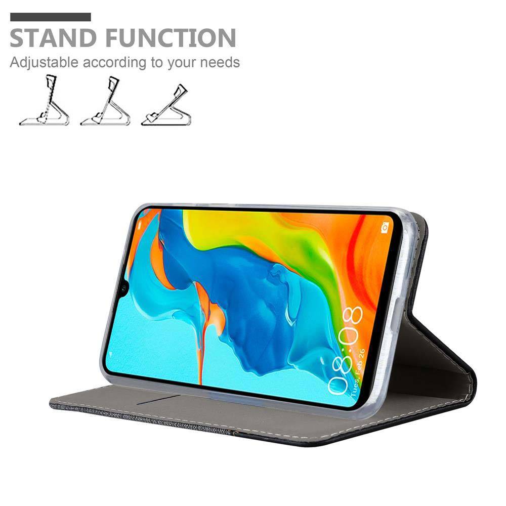 Cadorabo Hülle für Huawei P30 LITE Schutzhülle in Grau Handy Hülle Etui Book Case Cover