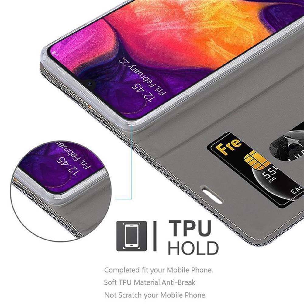 Cadorabo Hülle für Samsung Galaxy A50 4G / A50s / A30s Schutzhülle in Grau Handy Hülle Etui Book Case Cover