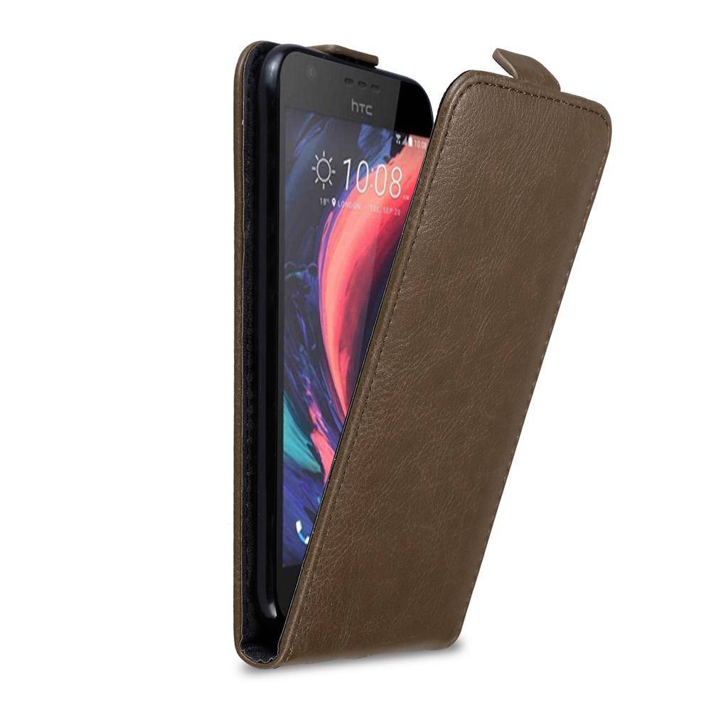 Cadorabo Hülle für HTC Desire 10 LIFESTYLE / Desire 825 Schutz Hülle in Braun Flip Etui Handyhülle Case Cover