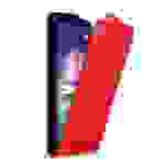 Cadorabo Hülle für Huawei P SMART 2018 / Enjoy 7S Schutz Hülle in Rot Flip Etui Handyhülle Case Cover