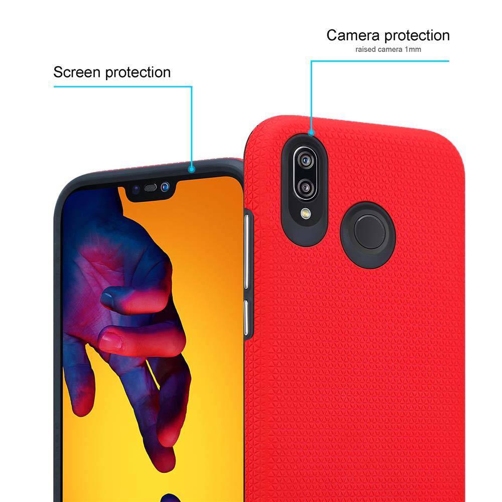 Cadorabo Schutzhülle für Huawei P20 LITE 2018 / NOVA 3E Hülle in Rot Outdoor Etui Hybrid Handyhülle extra Grip Anti