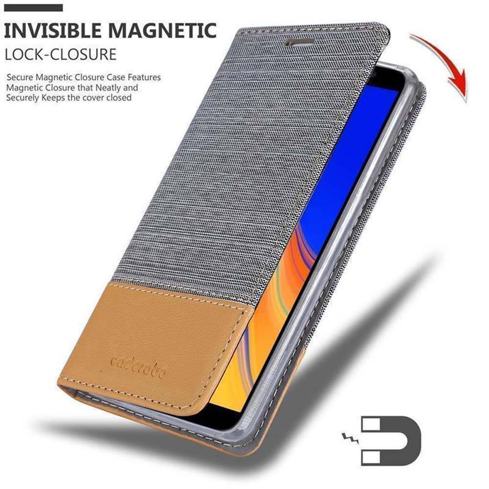 Cadorabo Hülle für Samsung Galaxy J6 PLUS Schutzhülle in Grau Handy Hülle Etui Book Case Cover