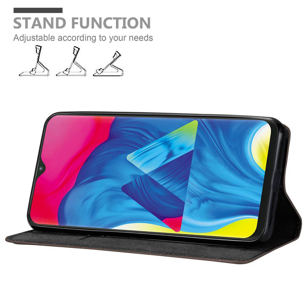 Cadorabo Hülle für Samsung Galaxy A10 / M10 Schutz Hülle in Schwarz Handyhülle Etui Case Cover Magnetverschluss