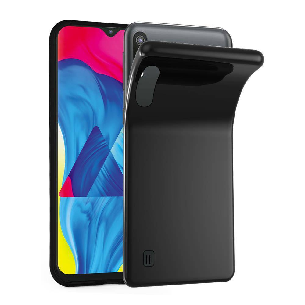 Cadorabo Hülle für Samsung Galaxy A10 / M10 Schutz Hülle in Schwarz Schutzhülle TPU Silikon Cover Etui Case