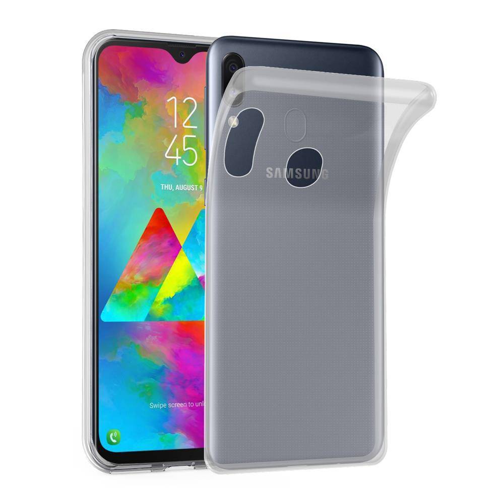 Cadorabo Hülle für Samsung Galaxy M20 Schutz Hülle in Transparent Schutzhülle TPU Silikon Cover Etui Case