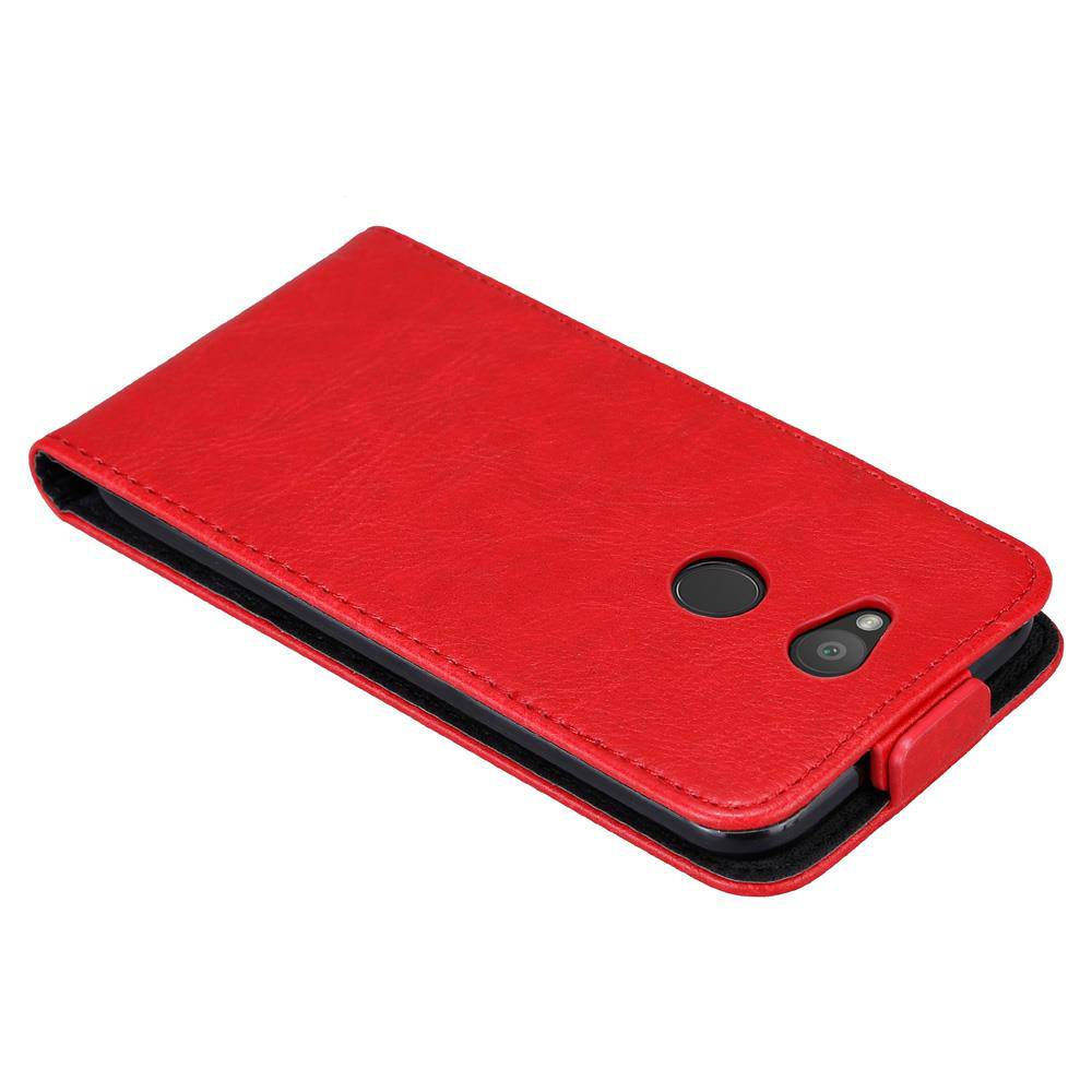 Cadorabo Hülle für Sony Xperia L2 Schutz Hülle in Rot Flip Etui Handyhülle Case Cover