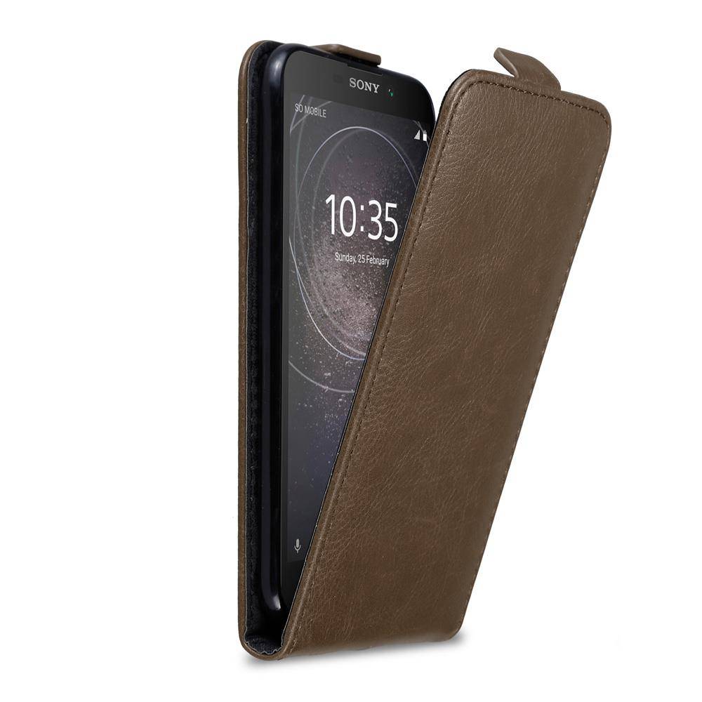 Cadorabo Hülle für Sony Xperia L2 Schutz Hülle in Braun Flip Etui Handyhülle Case Cover