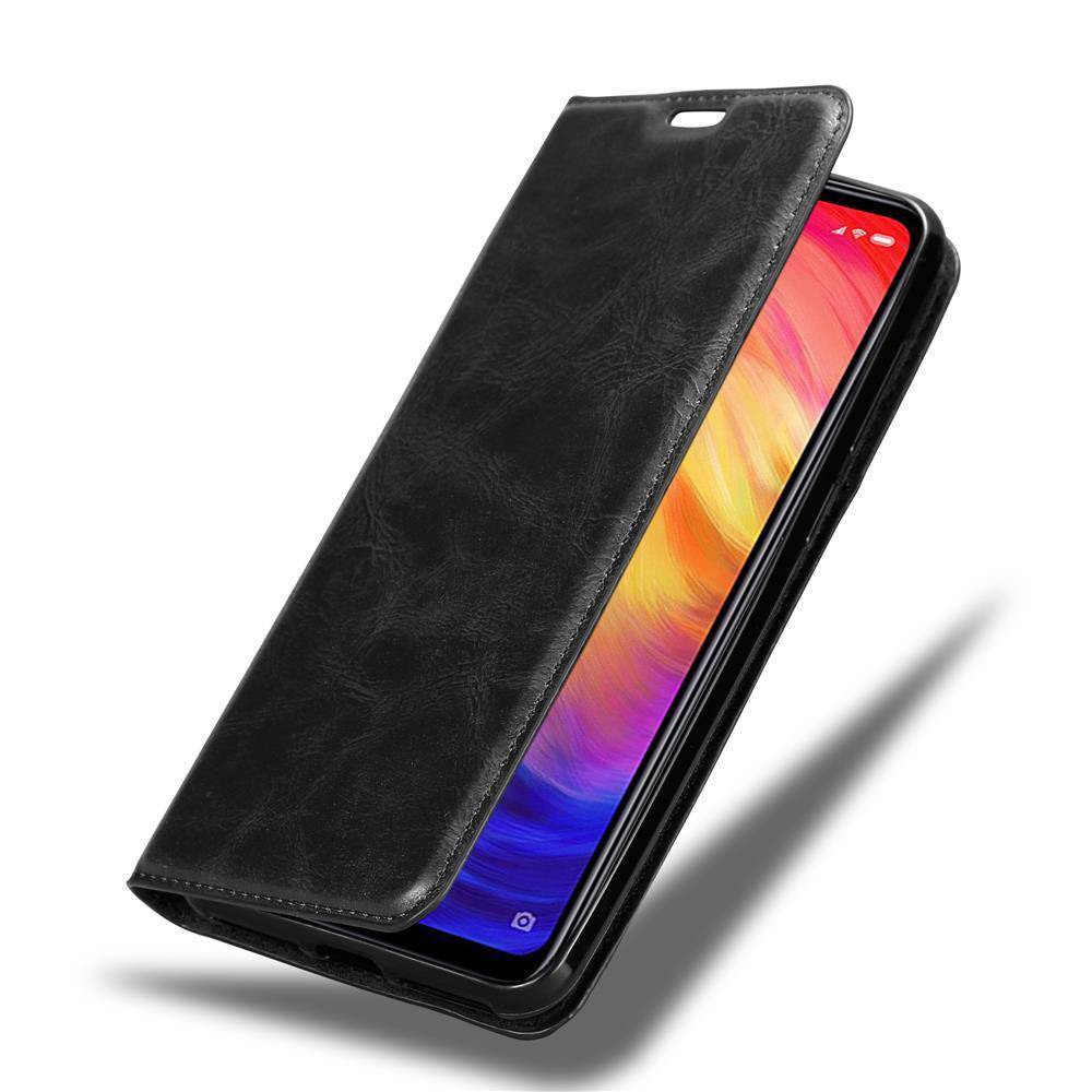 Cadorabo Hülle für Xiaomi RedMi NOTE 7 Schutz Hülle in Schwarz Handyhülle Etui Case Cover Magnetverschluss