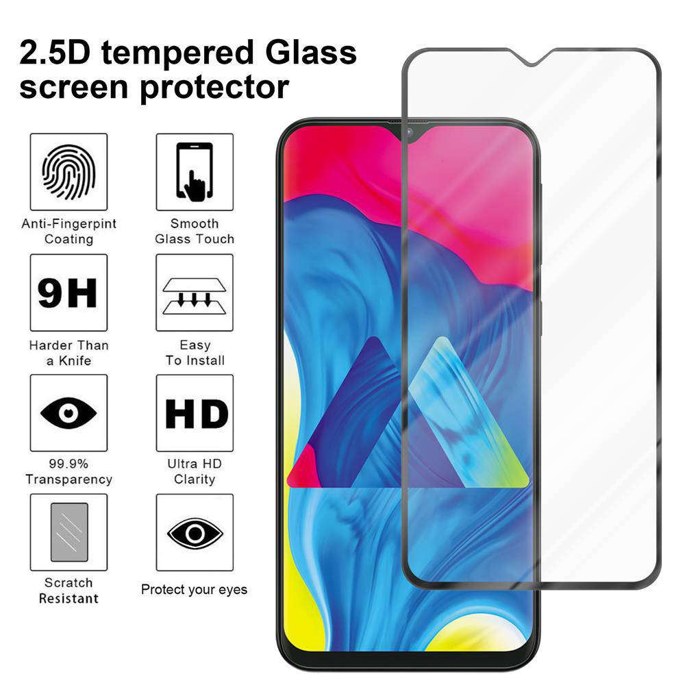 Cadorabo Panzerfolie für Samsung Galaxy M10 Schutzfolie in Schwarz Vollbild Folie Tempered Display Schutzglas