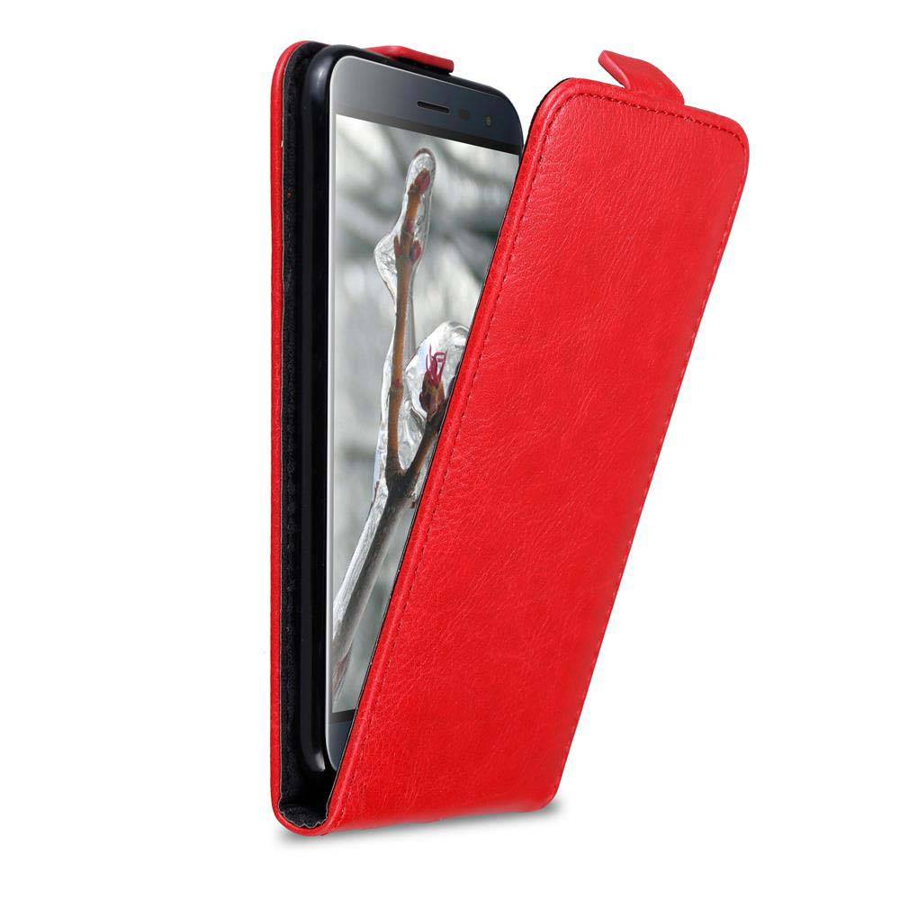Cadorabo Hülle für Asus ZenFone 3 (5.2 Zoll) Schutz Hülle in Rot Flip Etui Handyhülle Case Cover