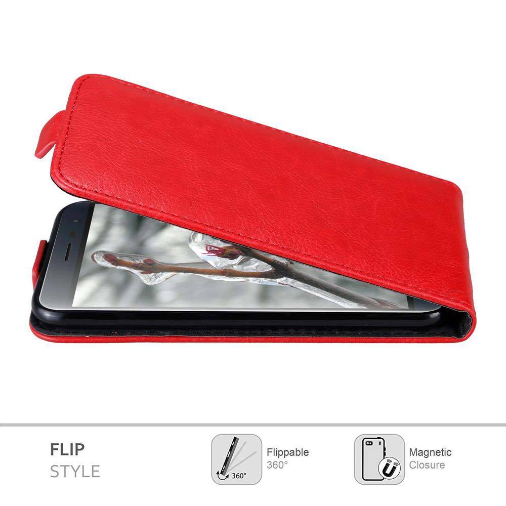 Cadorabo Hülle für Asus ZenFone 3 (5.2 Zoll) Schutz Hülle in Rot Flip Etui Handyhülle Case Cover