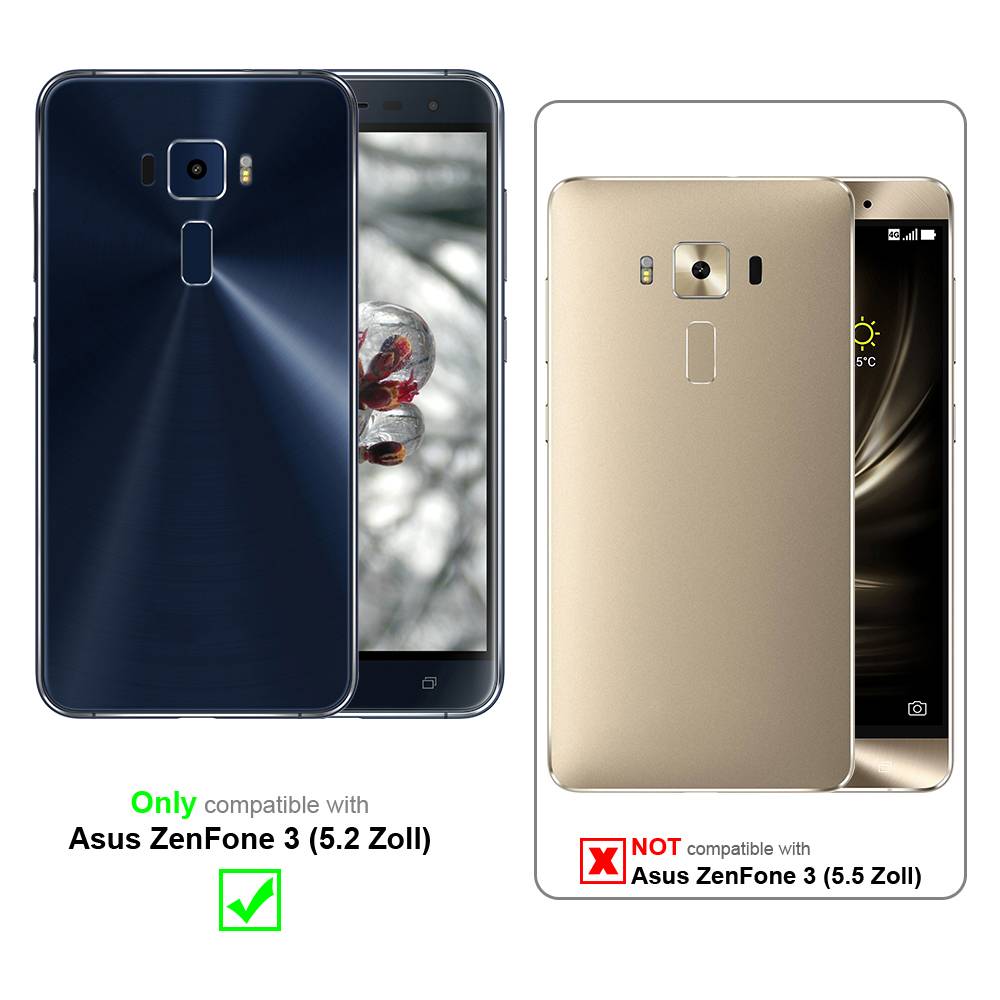 Cadorabo Hülle für Asus ZenFone 3 (5.2 Zoll) Schutz Hülle in Rot Flip Etui Handyhülle Case Cover