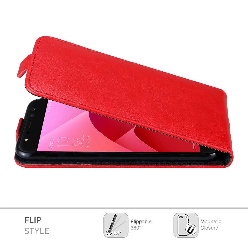 Cadorabo Hülle für Asus ZenFone 4 Selfie PRO Schutz Hülle in Rot Flip Etui Handyhülle Case Cover