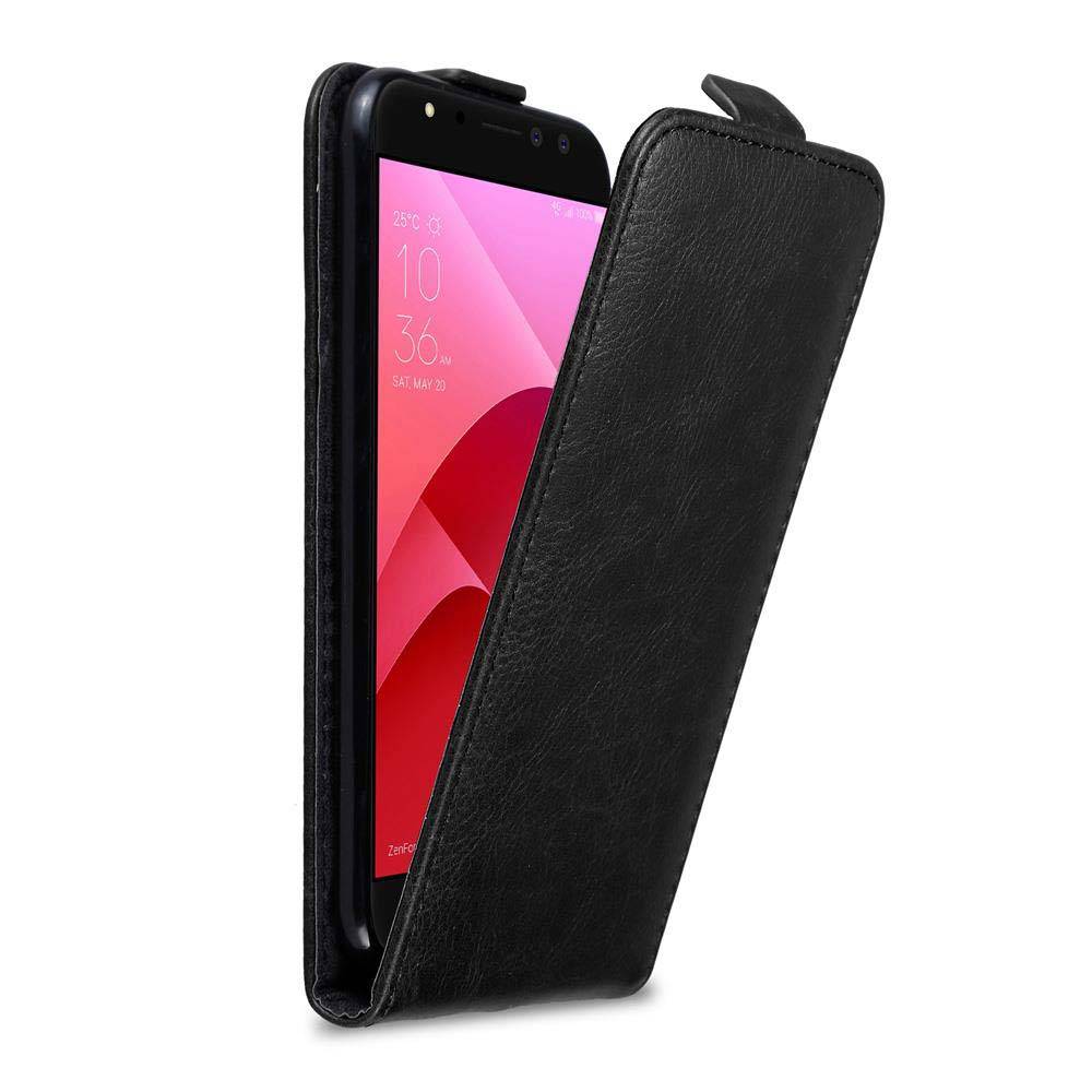 Cadorabo Hülle für Asus ZenFone 4 Selfie PRO Schutz Hülle in Schwarz Flip Etui Handyhülle Case Cover
