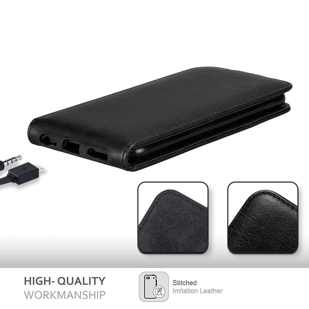 Cadorabo Hülle für Asus ZenFone 4 Selfie PRO Schutz Hülle in Schwarz Flip Etui Handyhülle Case Cover