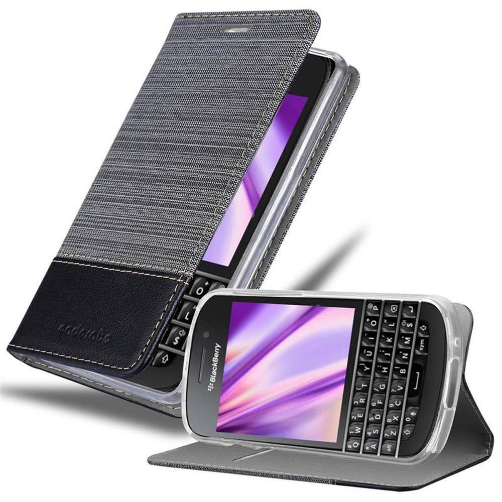 Cadorabo Hülle für Blackberry Q10 Schutzhülle in Grau Handy Hülle Etui Book Case Cover