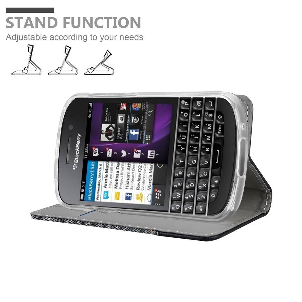 Cadorabo Hülle für Blackberry Q10 Schutzhülle in Grau Handy Hülle Etui Book Case Cover