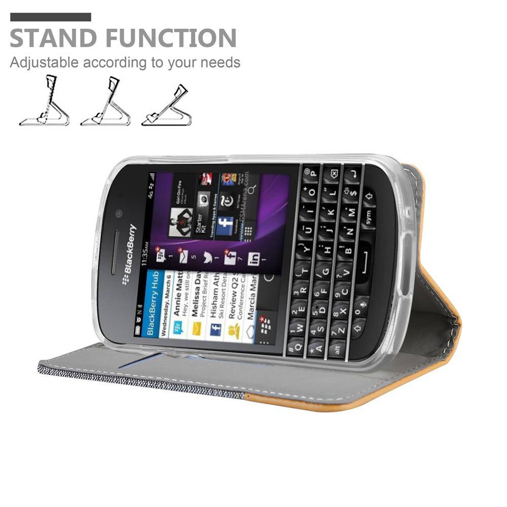 Cadorabo Hülle für Blackberry Q10 Schutzhülle in Grau Handy Hülle Etui Book Case Cover