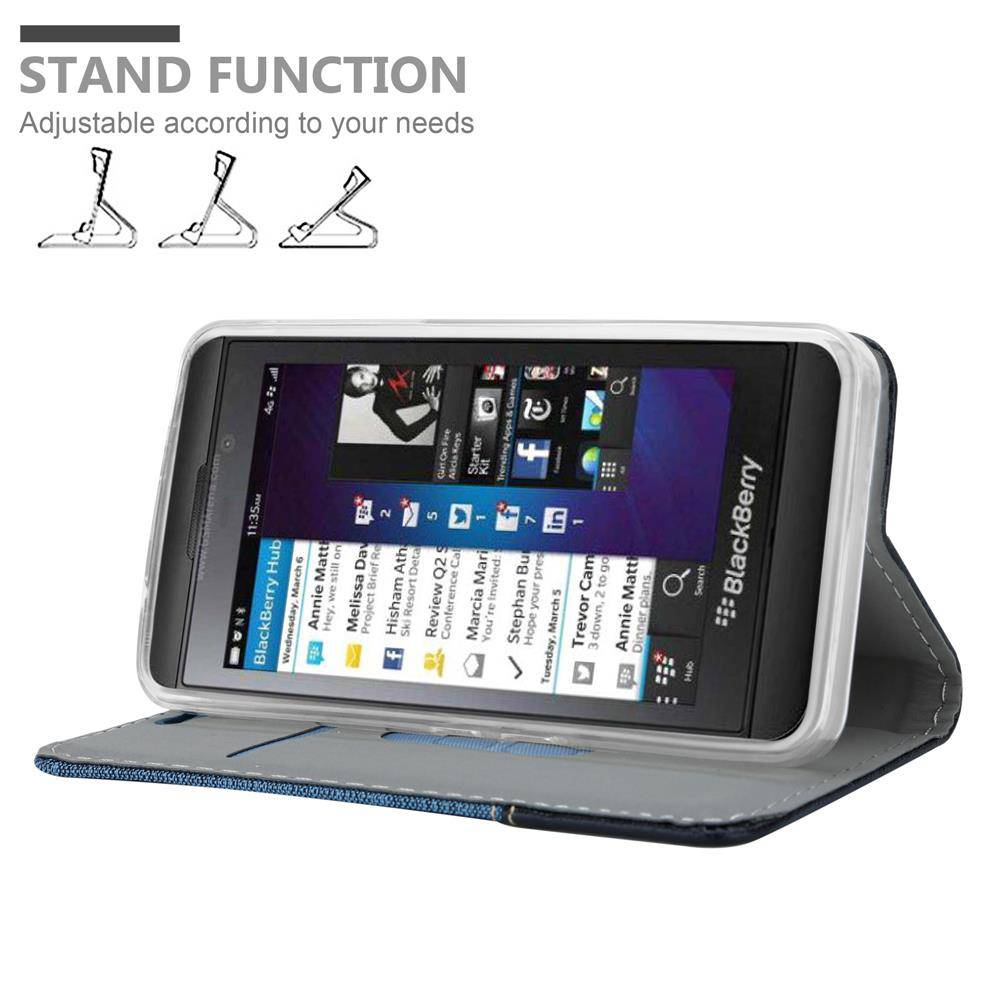 Cadorabo Hülle für Blackberry Z10 Schutzhülle in Blau Handy Hülle Etui Book Case Cover