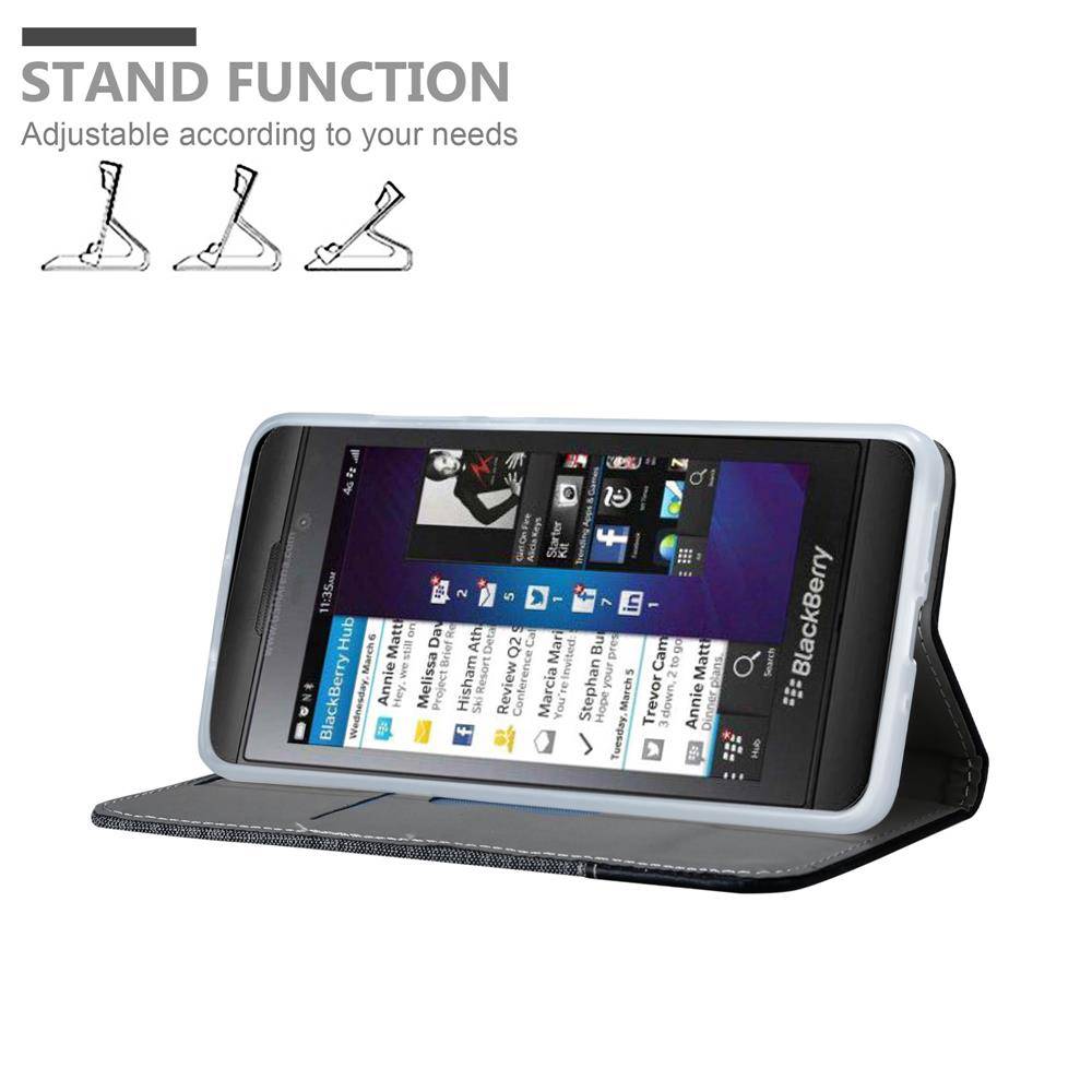 Cadorabo Hülle für Blackberry Z10 Schutzhülle in Grau Handy Hülle Etui Book Case Cover