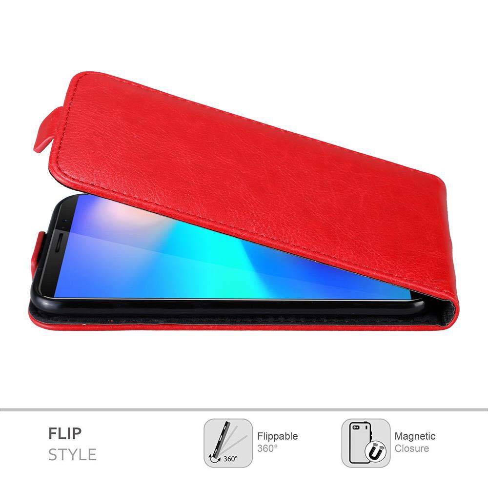 Cadorabo Hülle für Cubot J3 PRO Schutz Hülle in Rot Flip Etui Handyhülle Case Cover