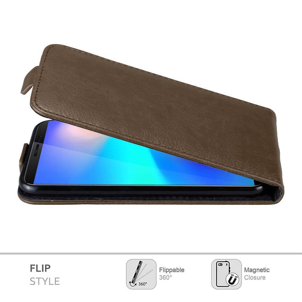 Cadorabo Hülle für Cubot J3 PRO Schutz Hülle in Braun Flip Etui Handyhülle Case Cover