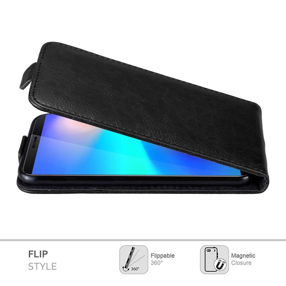 Cadorabo Hülle für Cubot J3 PRO Schutz Hülle in Schwarz Flip Etui Handyhülle Case Cover