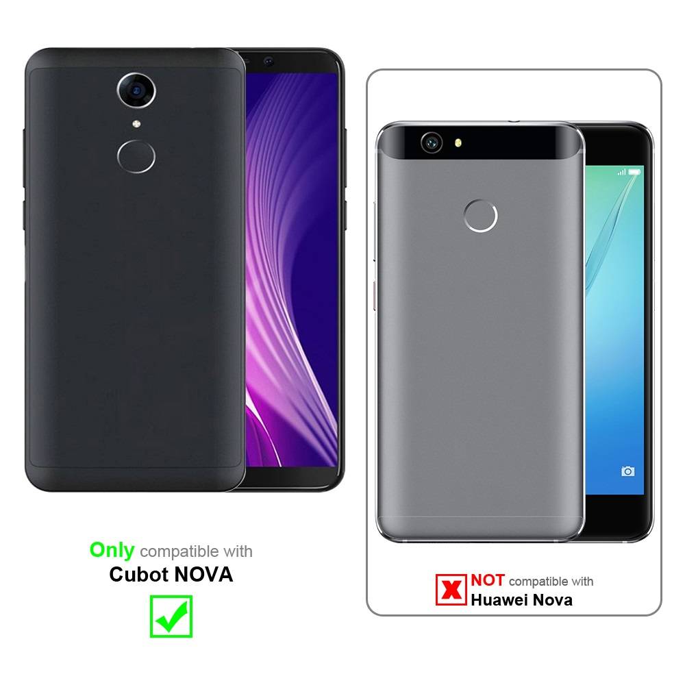 Cadorabo Hülle für Cubot NOVA Schutz Hülle in Rot Flip Etui Handyhülle Case Cover