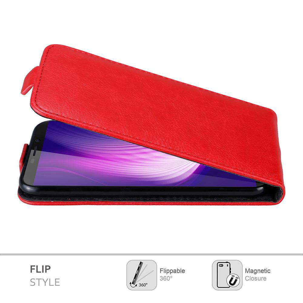 Cadorabo Hülle für Cubot NOVA Schutz Hülle in Rot Flip Etui Handyhülle Case Cover