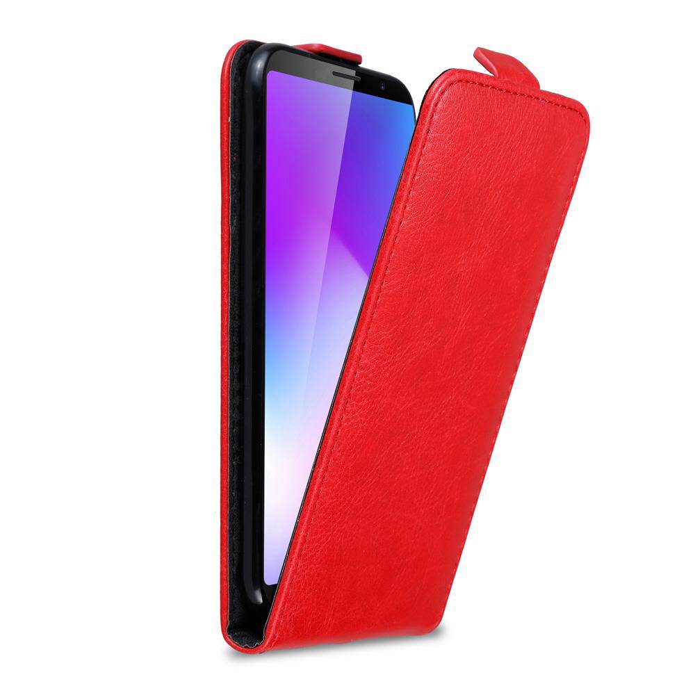 Cadorabo Hülle für Cubot POWER Schutz Hülle in Rot Flip Etui Handyhülle Case Cover