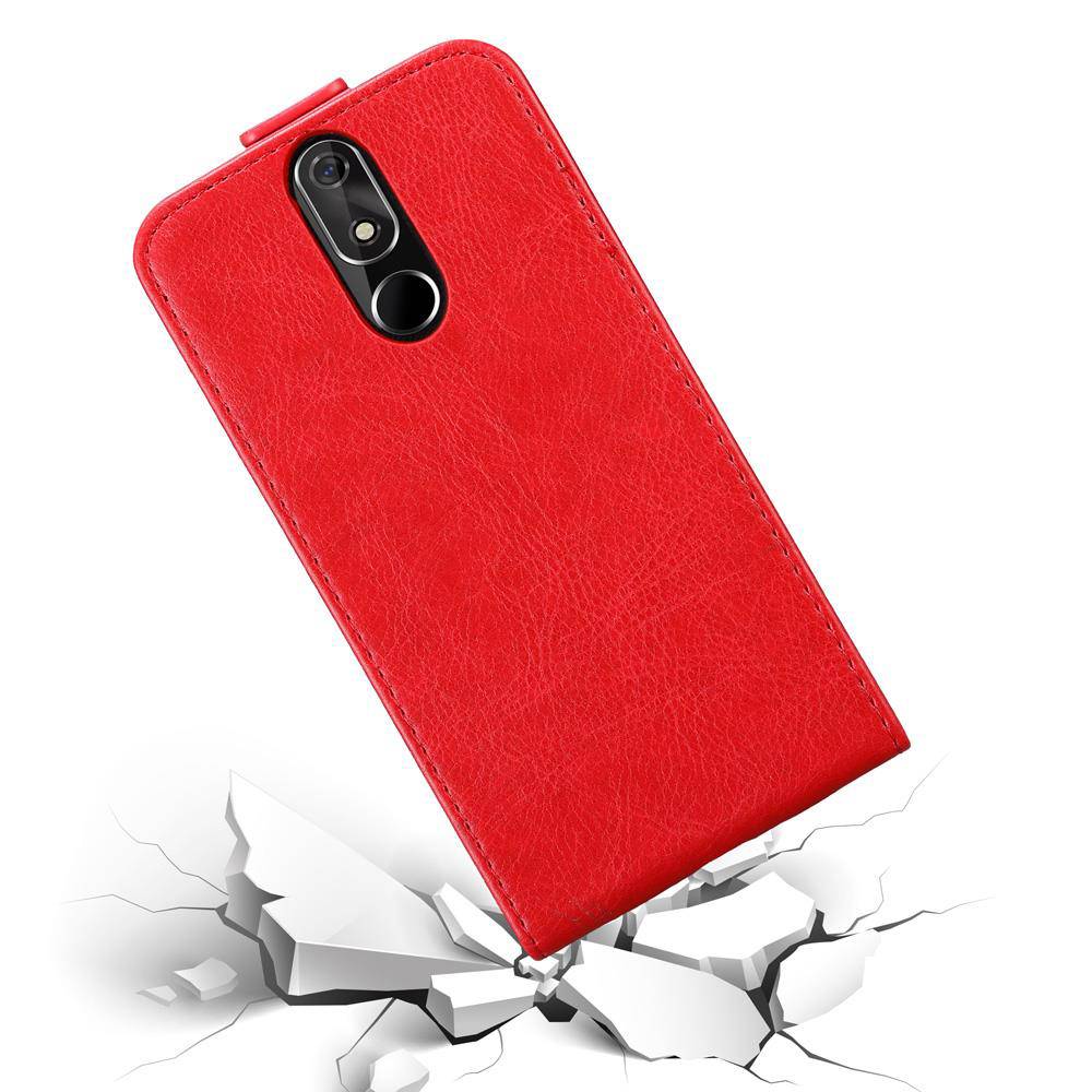 Cadorabo Hülle für Cubot POWER Schutz Hülle in Rot Flip Etui Handyhülle Case Cover