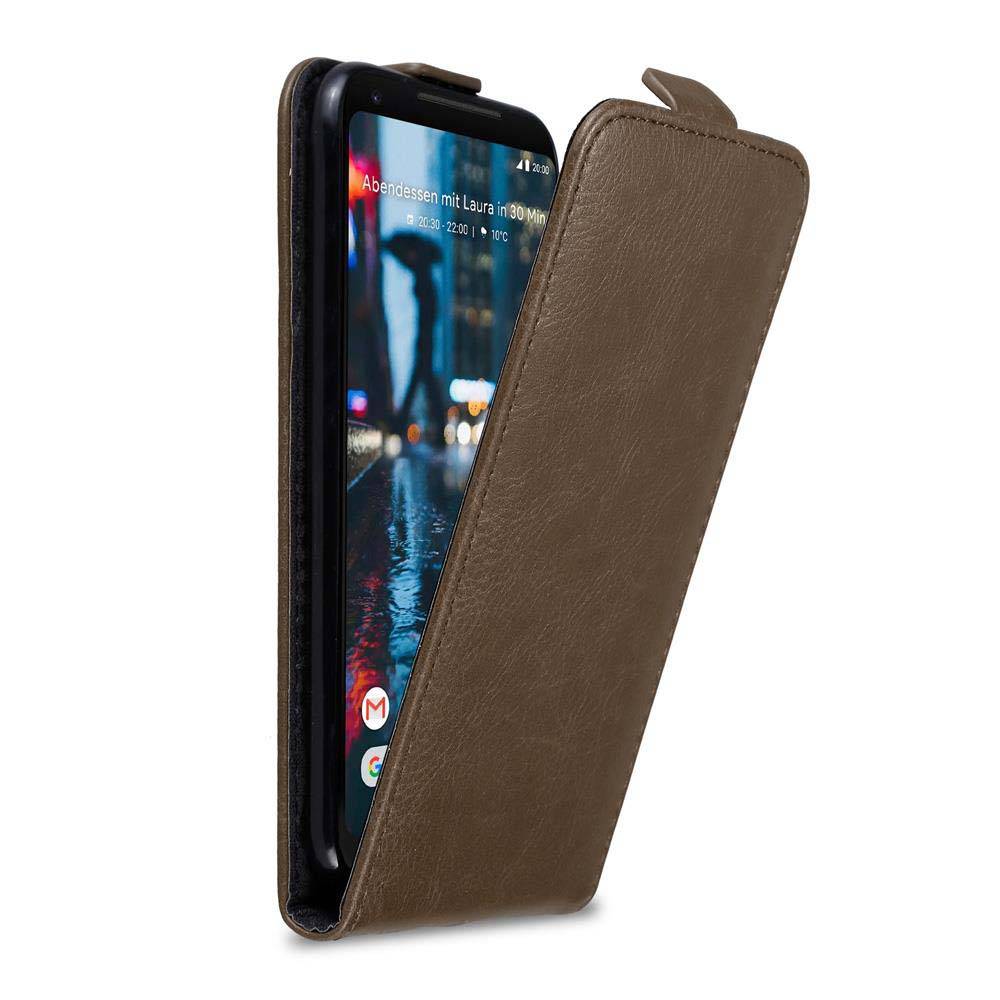 Cadorabo Hülle für Google PIXEL 2 XL Schutz Hülle in Braun Flip Etui Handyhülle Case Cover