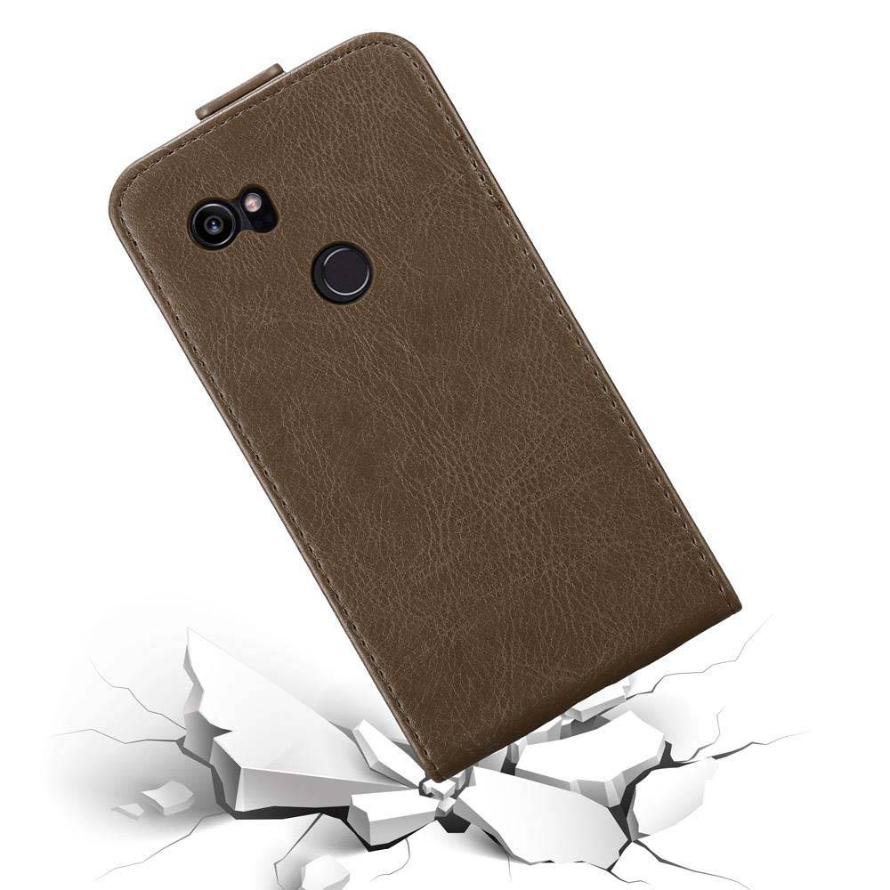 Cadorabo Hülle für Google PIXEL 2 XL Schutz Hülle in Braun Flip Etui Handyhülle Case Cover