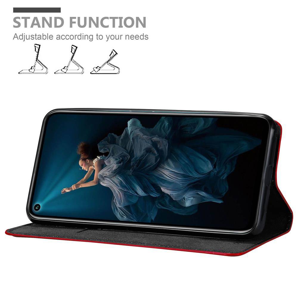 Cadorabo Hülle für Honor 20 PRO Schutz Hülle in Rot Handyhülle Etui Case Cover Magnetverschluss