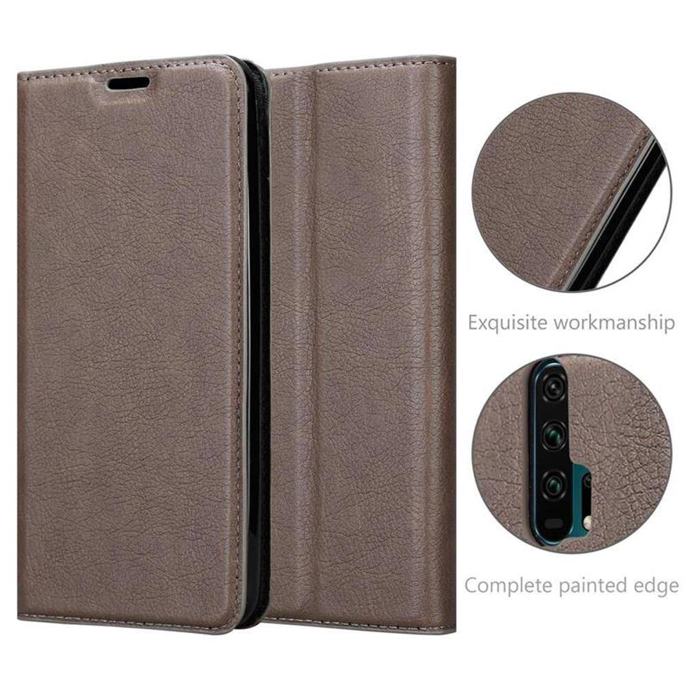 Cadorabo Hülle für Honor 20 PRO Schutz Hülle in Braun Handyhülle Etui Case Cover Magnetverschluss