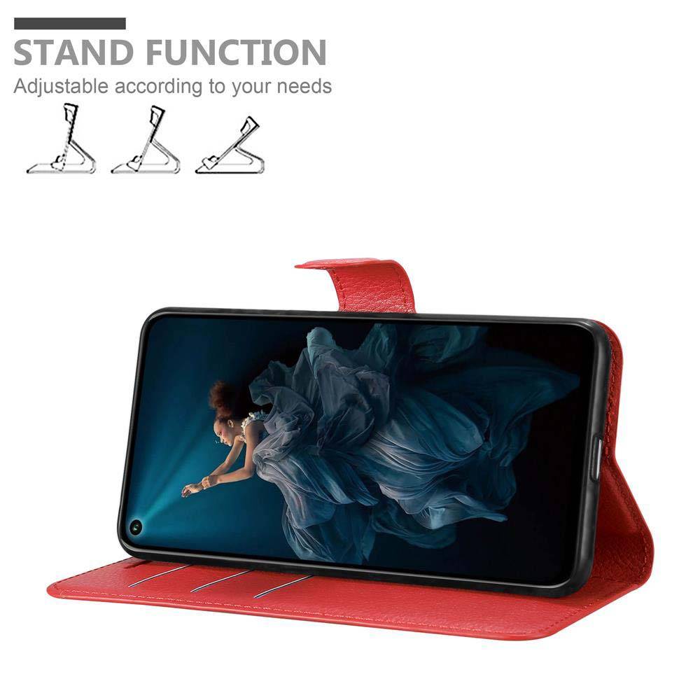 Cadorabo Hülle für Honor 20 PRO Schutz Hülle in Rot Handyhülle Etui Case Cover Magnetverschluss