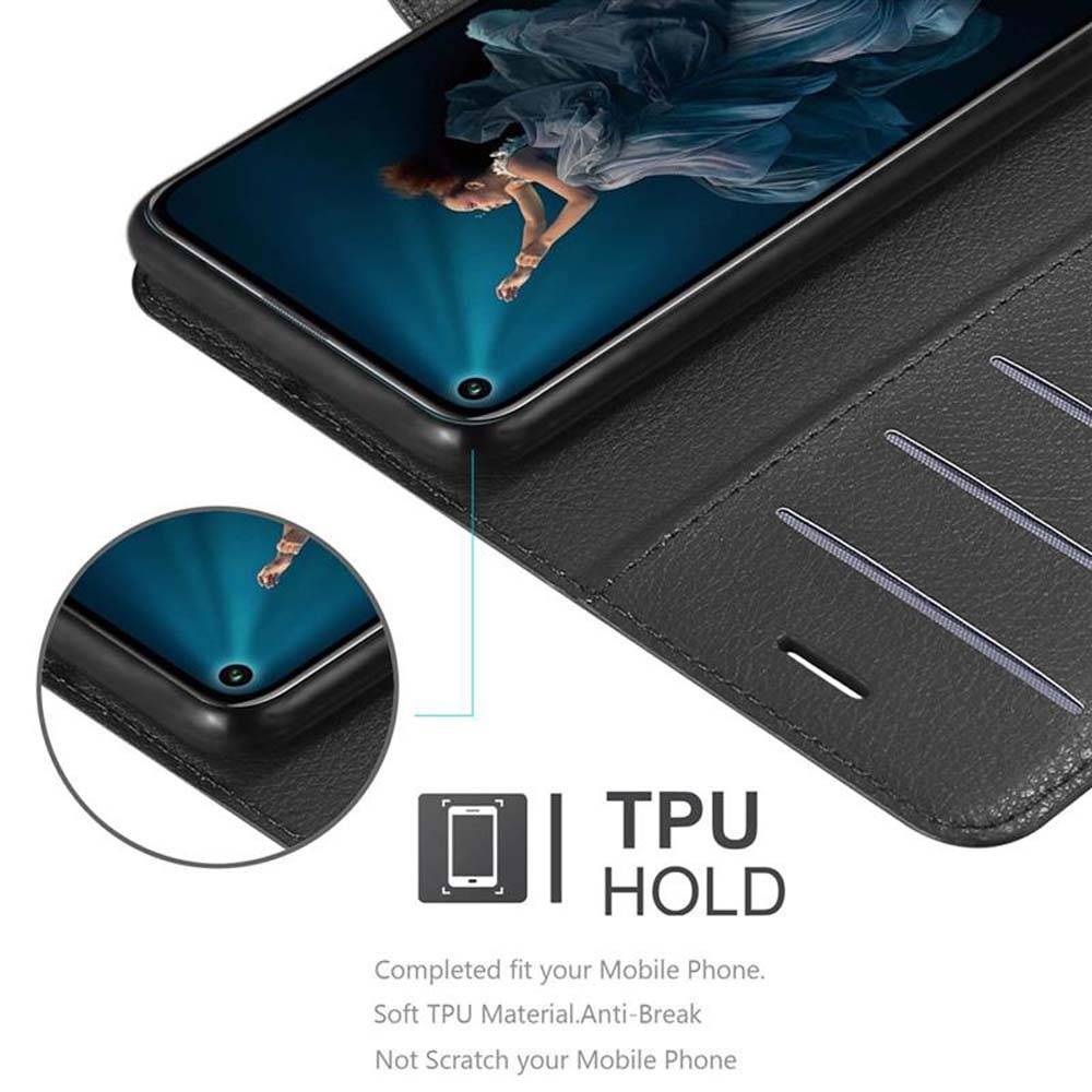 Cadorabo Hülle für Honor 20 PRO Schutz Hülle in Schwarz Handyhülle Etui Case Cover Magnetverschluss